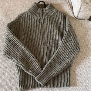 Cozy Gray Ribbed Women's Sweater